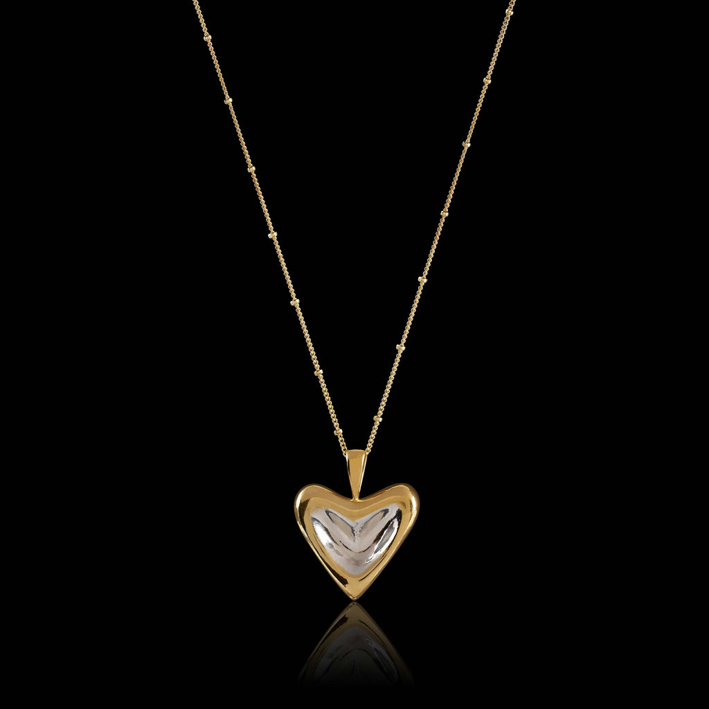 Elsie & May 18kt Gold Vermeil Heart Necklace with a Silver Insert