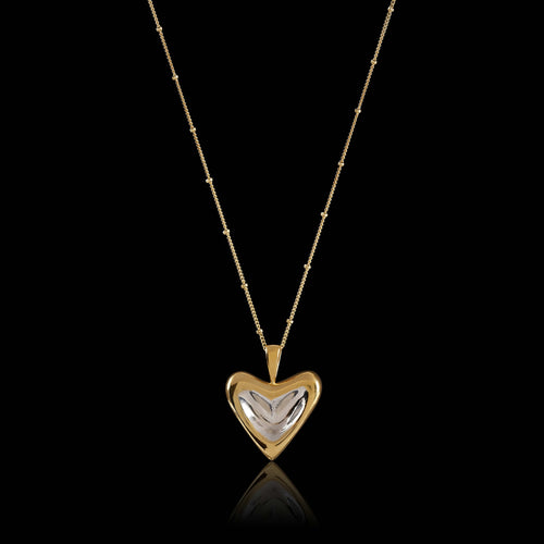 Elsie & May 18kt Gold Vermeil Heart Necklace with a Silver Insert