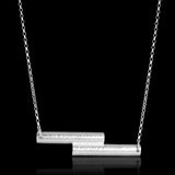 Sterling Silver Textured  Double Bar Necklace