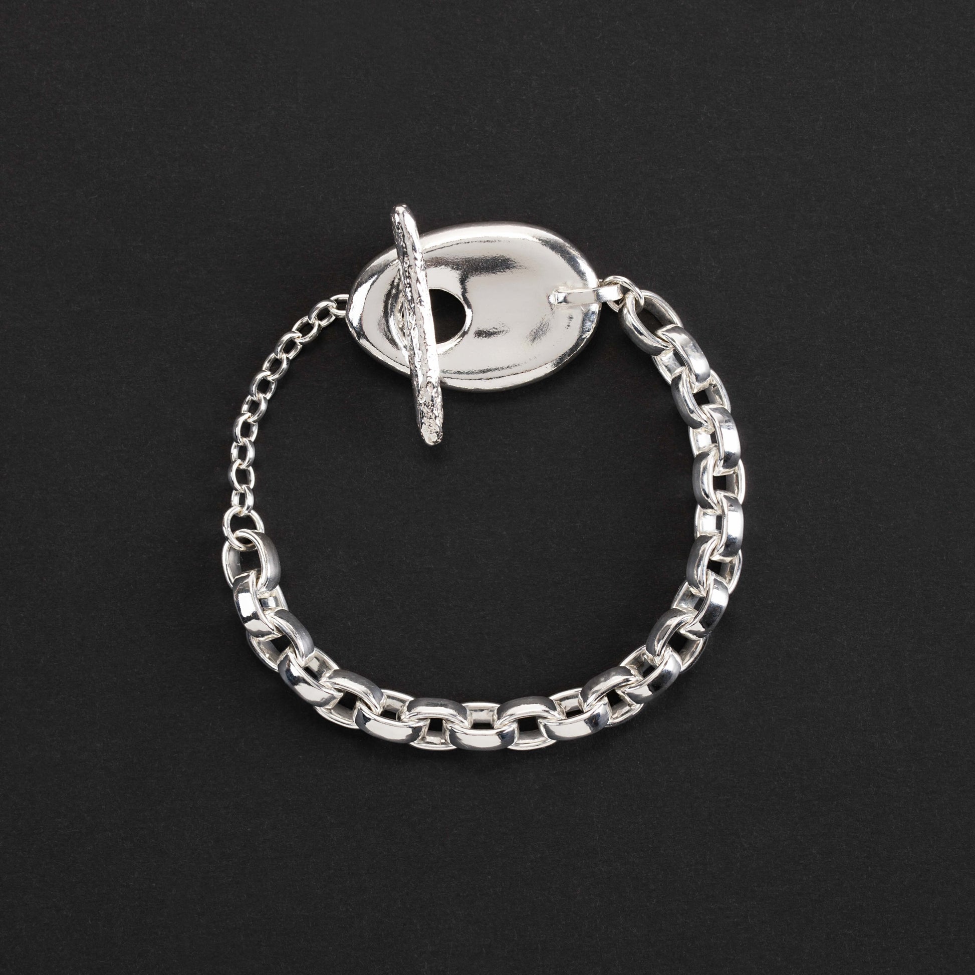 Sterling Silver Lucky Pebble meets Driftwood Bracelet