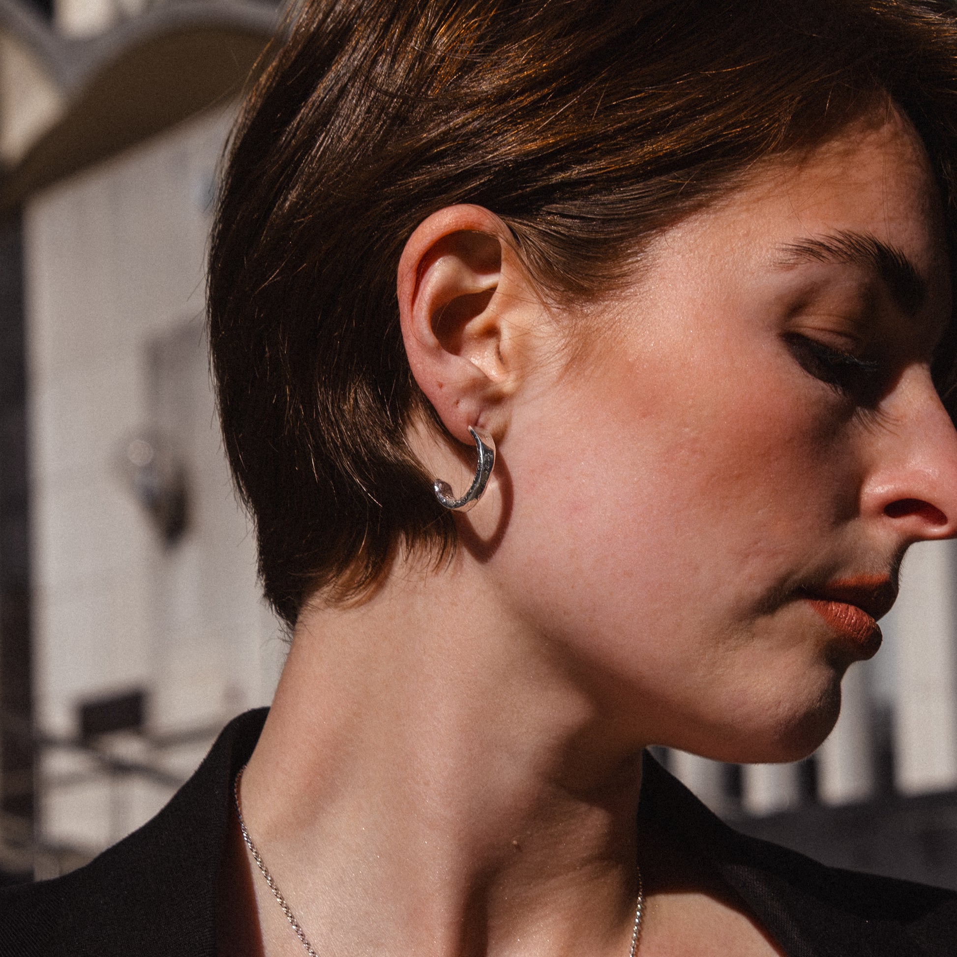 Organic 18kt Gold Vermeil Hoop Ear-Rings