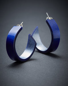 Royal Blue/ Pale Blue Shimmer Kick Hoop Ear-Ring