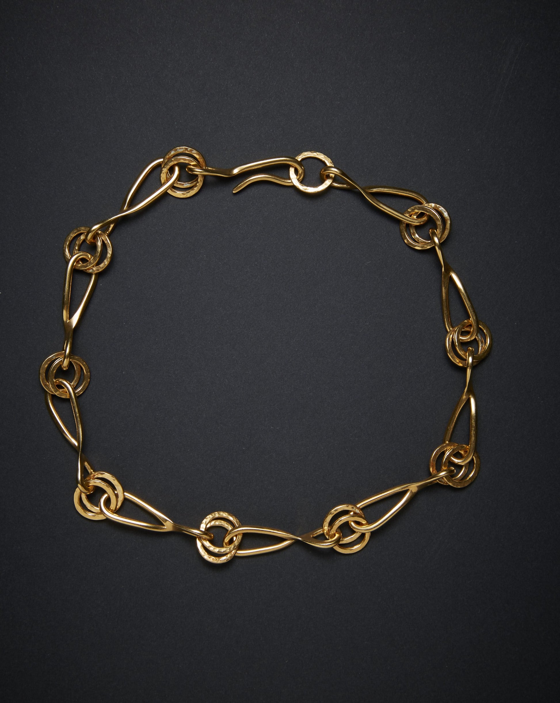 Textured 18kt Gold Vermeil Link Necklace