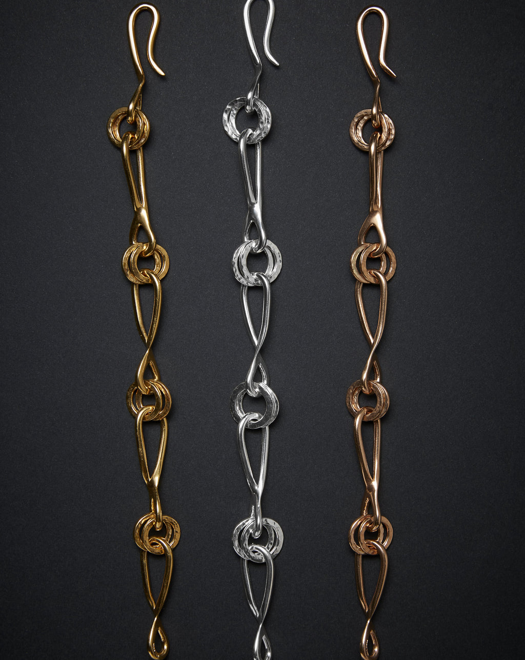 Rose Gold Vermeil Textured Link Bracelet