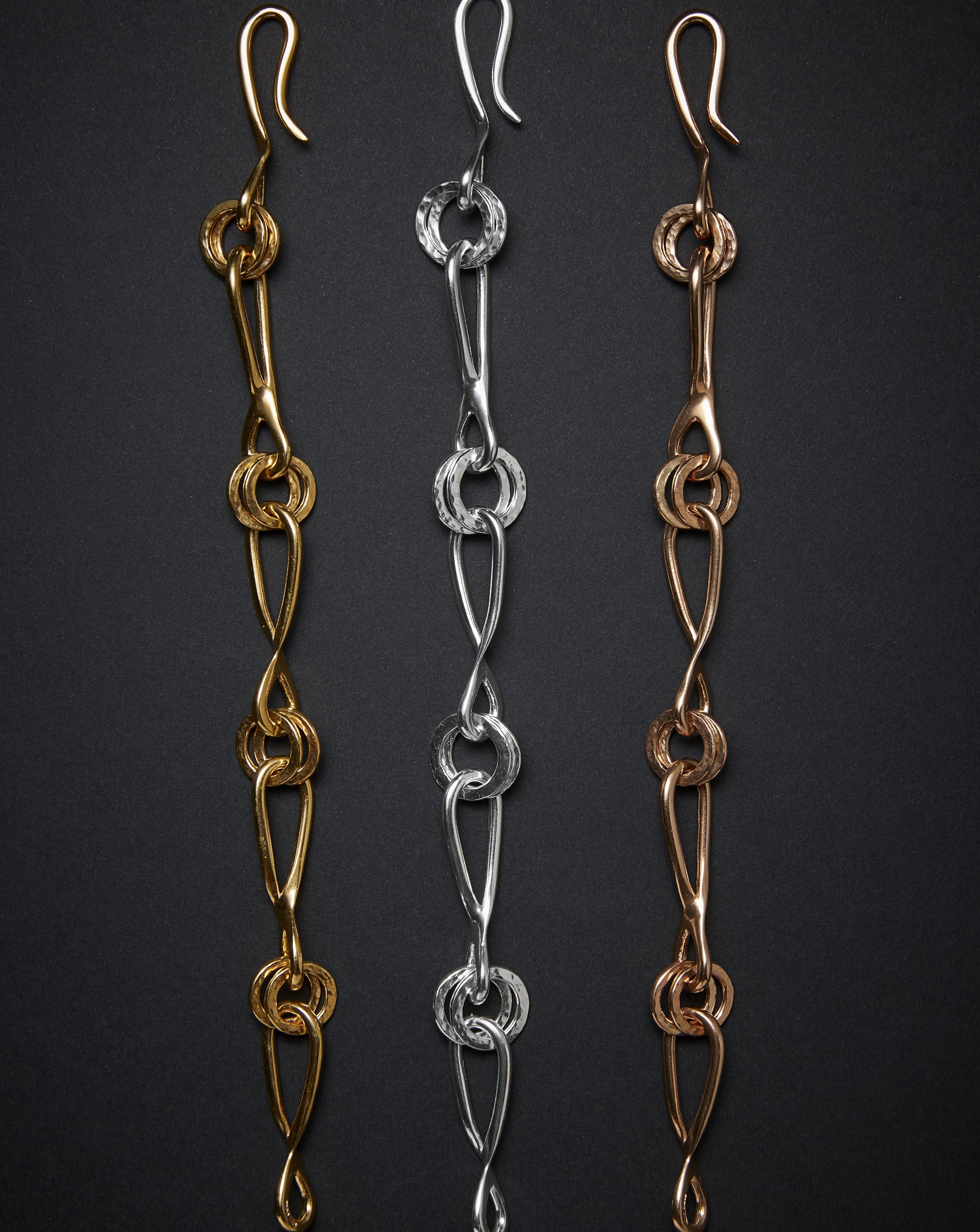 Rose Gold Vermeil Textured Link Bracelet