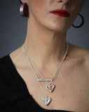 Elsie & May Silver Heart Necklace