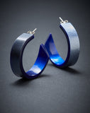 Pale Blue/Royal Blue Shimmer Kick Hoop Ear-Ring