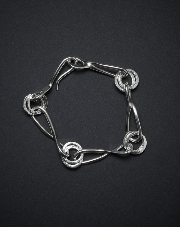 Sterling Silver Textured Link Bracelet