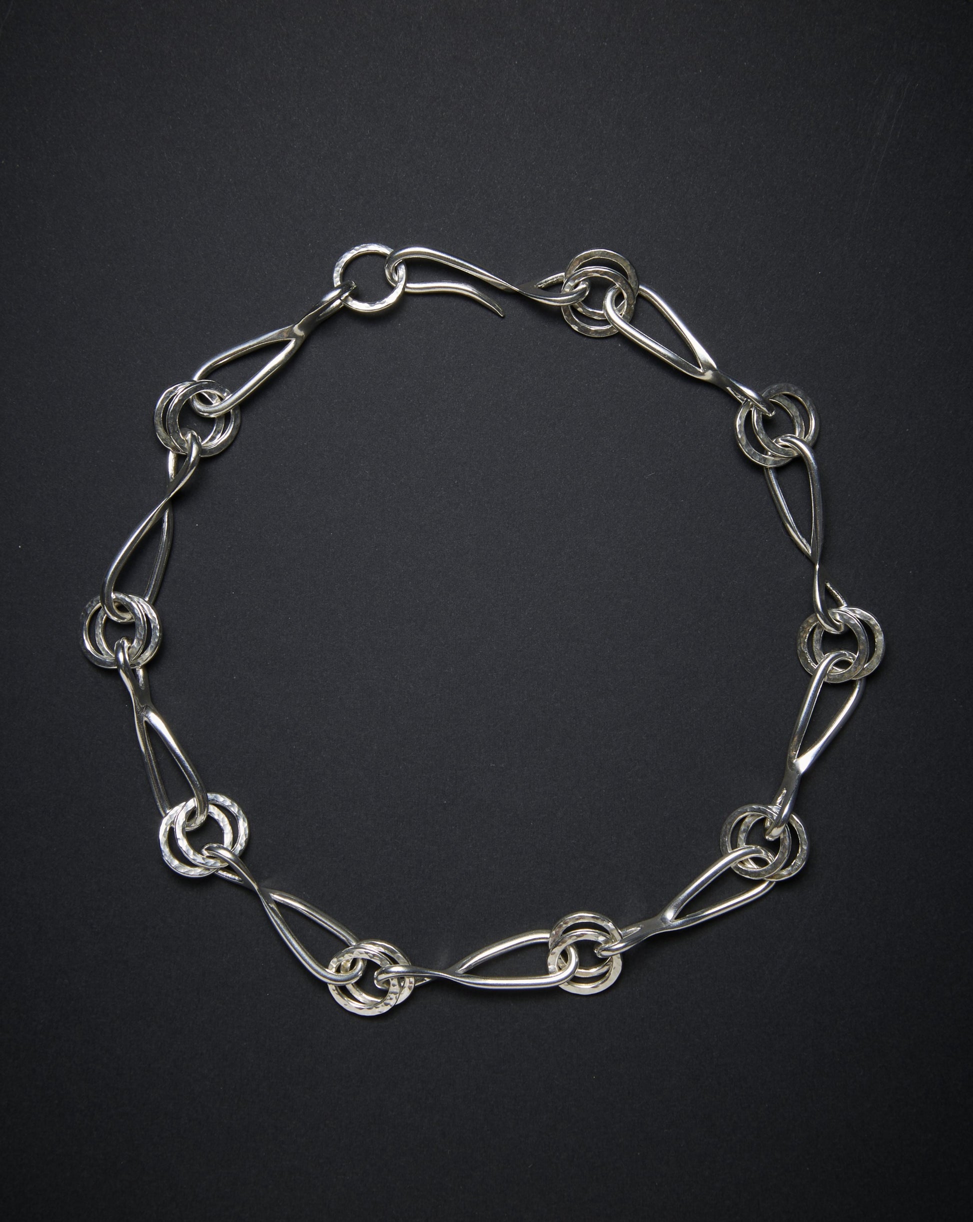 Sterling Silver Textured Link Necklace
